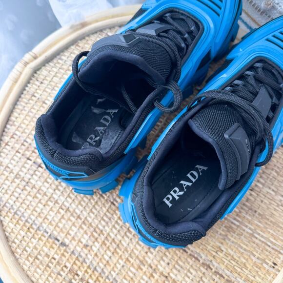 Prada Cloudburst Thunder Blue Black High Trainers Sneakers Men’s Size 9.5 - Picture 6 of 11